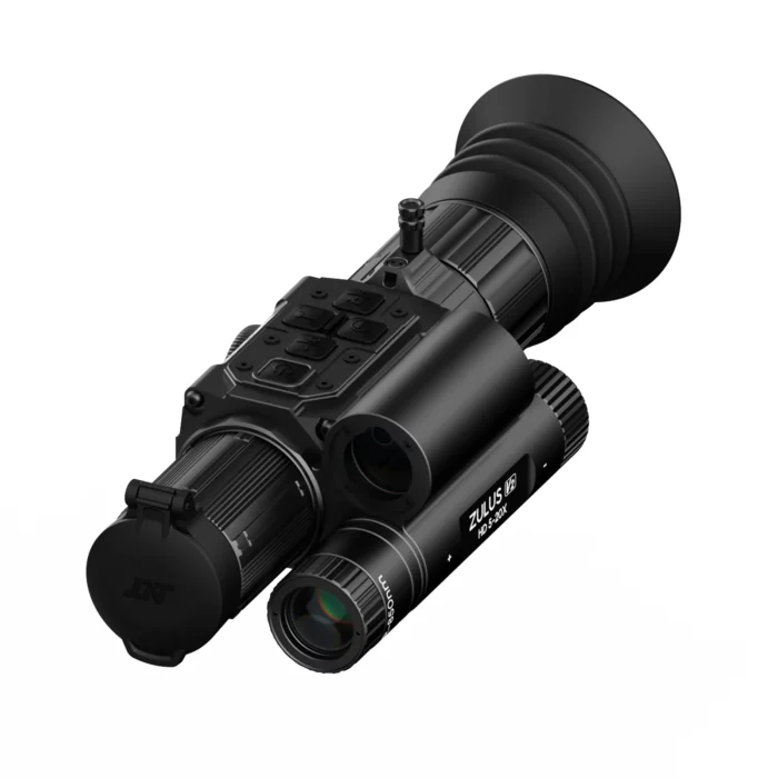ZHD520R-V2PerspectiveView.webp ZULUS HD V2 5-20X Digital Night Vision Scope With Laser Rangefinder, Ballistic Calculator, Charger and Batteries - Image 1